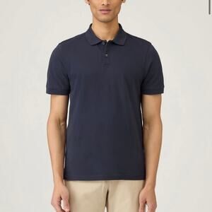 SUNSPEL Pique Navy Polo Shirt Small NEW Collared Supima Cotton Short Sleeve